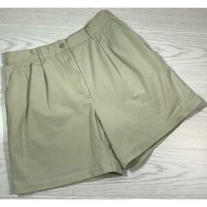 Vintage Nike Shorts Women 14 Green Pleated Cotton Blend Golf Spring Vacation Y2K